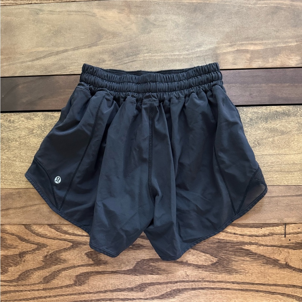 lululemon athletica Black Athletic Shorts with Curved Hem